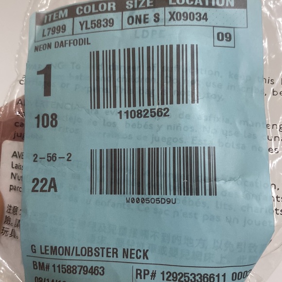 J. Crew | Crewcuts Lemon & Lobster Necklace NWT - Picture 5 of 5